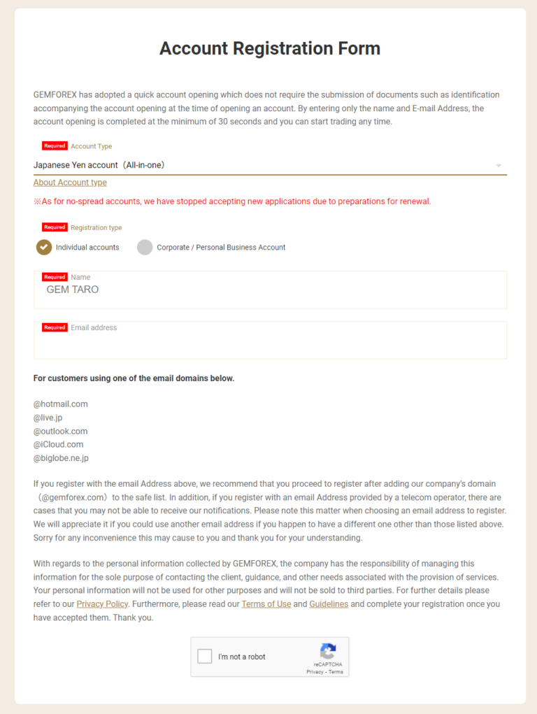 How to Open Account with GemForex 【Easy as ABC】 Explanation of Account